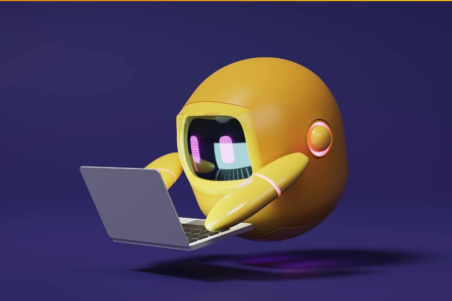 robot typing