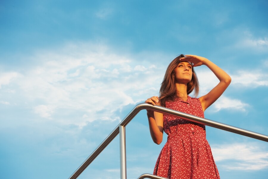 woman visioning the future