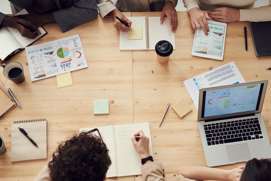 group of people having meeting