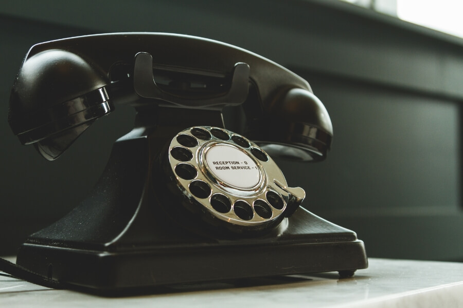 classic black telephone