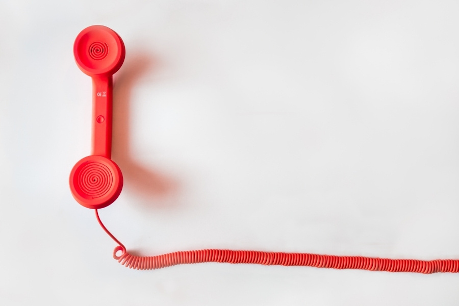 red telephone handset